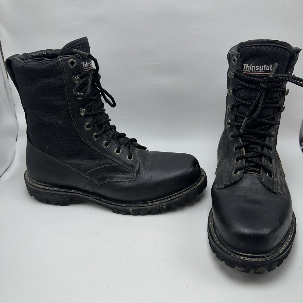 Vtg Sears Fieldmaster 86923 Insulated Combat Boots Hex Shaped Eyelets Men's 9D‎